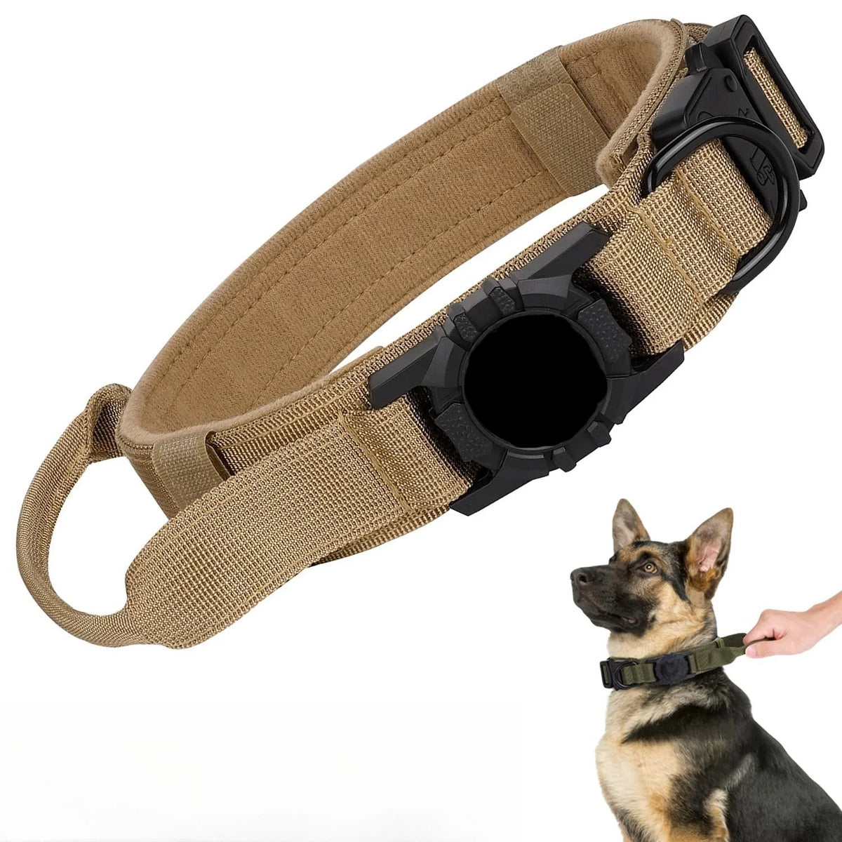 Ajustável Nylon AirTag Suporte para Cães, Fivela de metal, Pet Tactical Collar, Anti Último e Pet Acessórios, Rastreamento seguro