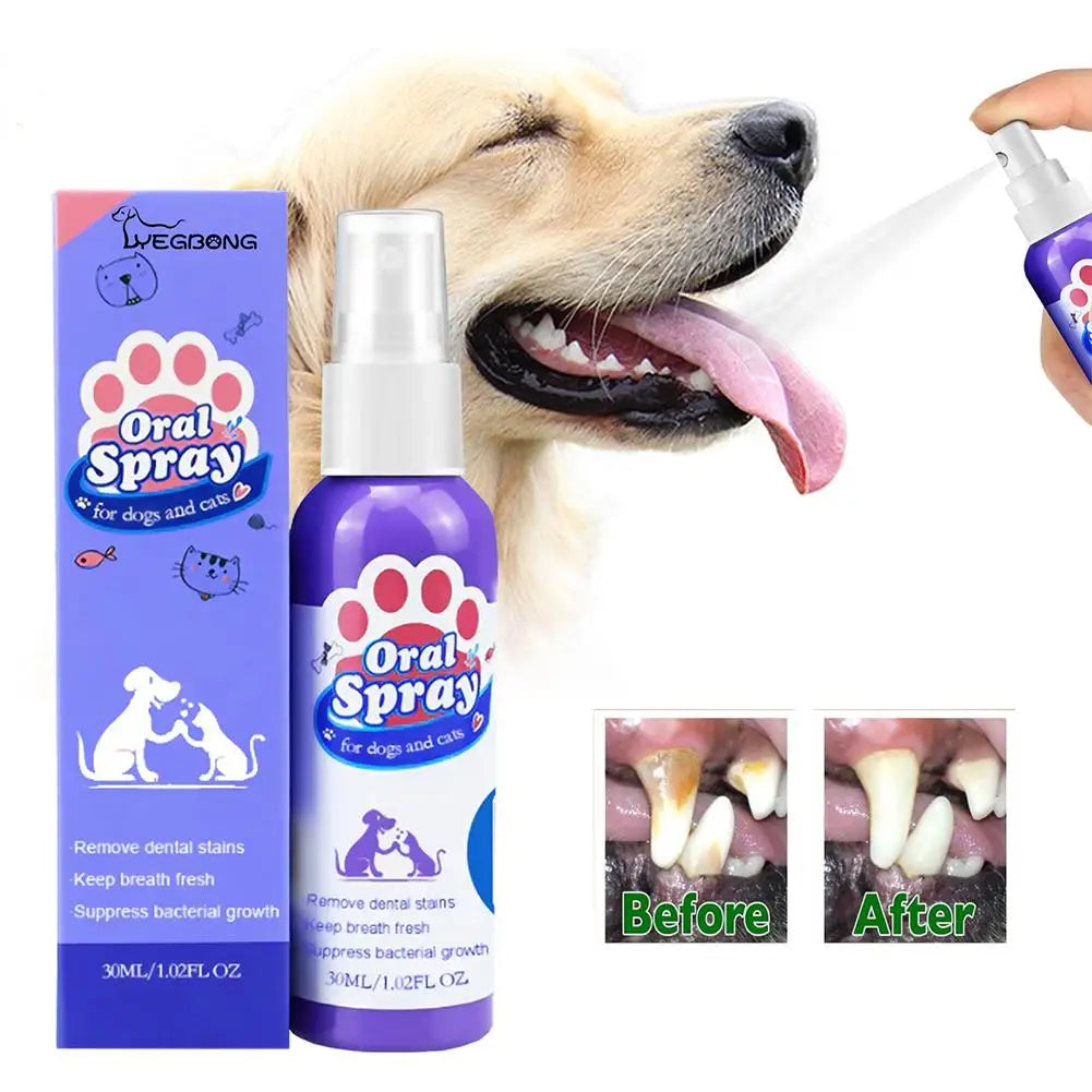 30ml pet spray cão cuidados orais mau hálito limpeza dos dentes pet ambientador fornecimento desodorante placa cuidados removedor respiração acessórios para animais de estimação