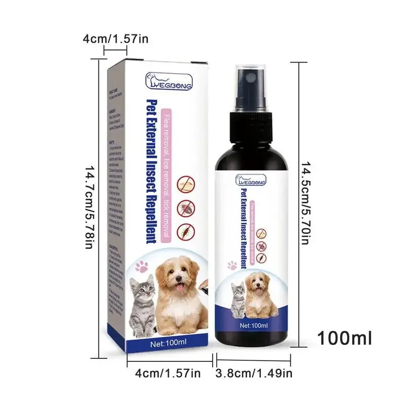 100ml pet cão gato anti pulga gotas inseccida piolhos inseto seguro para casa e gatos cães evitar carrapatos