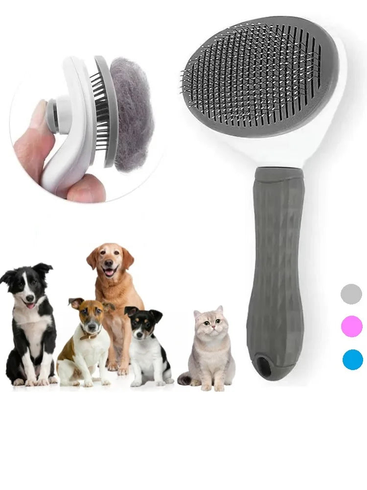 Auto-limpeza Pet Hair Remover Comb, Cat Slicker Brush, Grooming Acessórios, Dog Combs