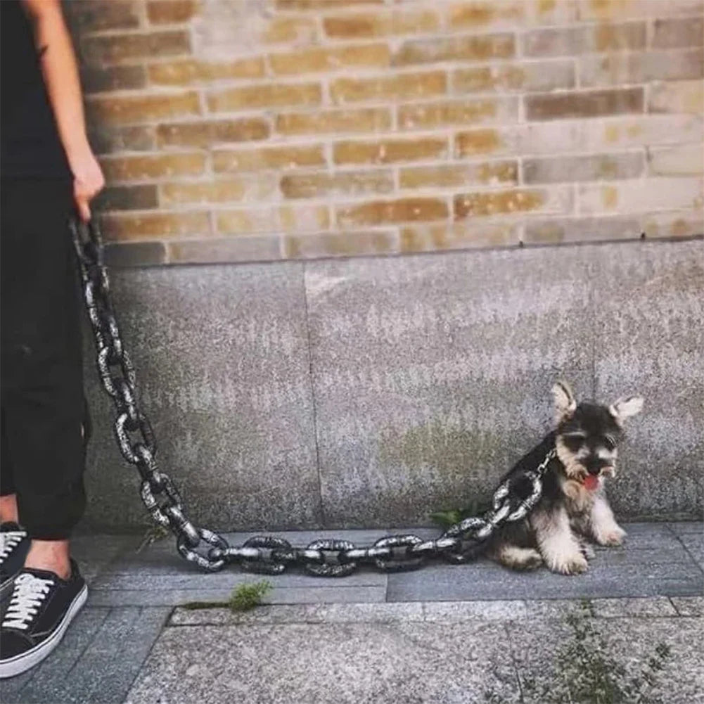 1.5m engraçado plástico simulação corrente cão pet trela petções corda adereços de halloween