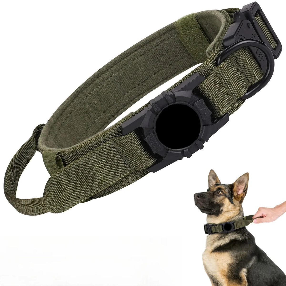 Ajustável Nylon AirTag Suporte para Cães, Fivela de metal, Pet Tactical Collar, Anti Último e Pet Acessórios, Rastreamento seguro