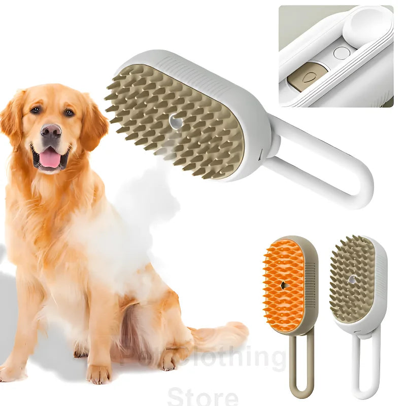 Escova recarregável do vapor Cat Grooming, vaporoso para remover o cabelo solto, Spray elétrico auto-limpante, Dog Massage Combs, Pet Combs, 3 em 1