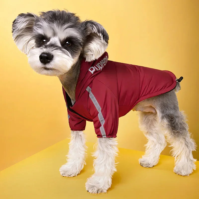 Impermeável velo impermeável para cães pequenos e médios, pet coat, roupas reflexivas, casacos para cachorros quentes, roupas chihuahua, inverno