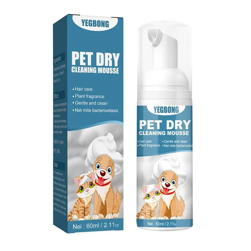 Shampoo para gatos sem água, sem enxágue, mousse de limpeza para cães e gatos, suprimentos para limpeza segura e sem banheiro, eliminador de odores