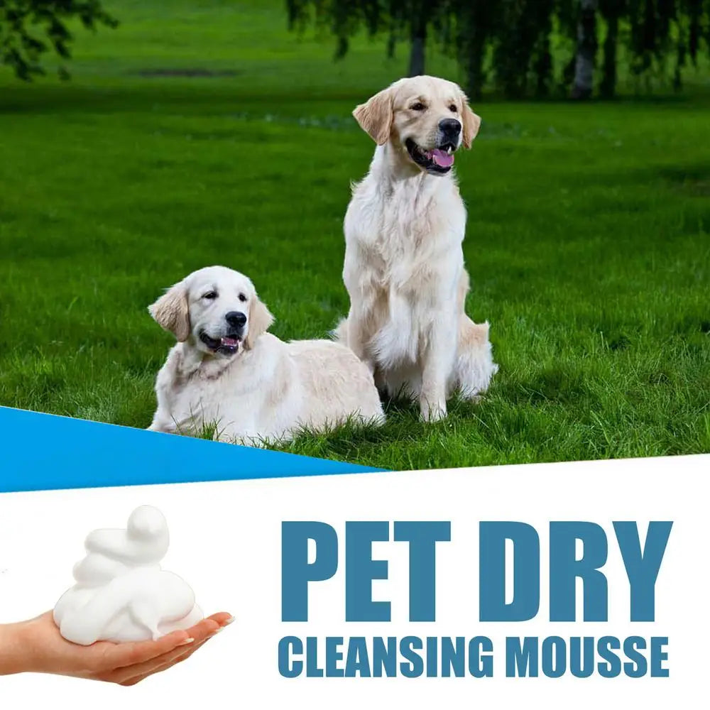 Shampoo para gatos sem água, sem enxágue, mousse de limpeza para cães e gatos, suprimentos para limpeza segura e sem banheiro, eliminador de odores