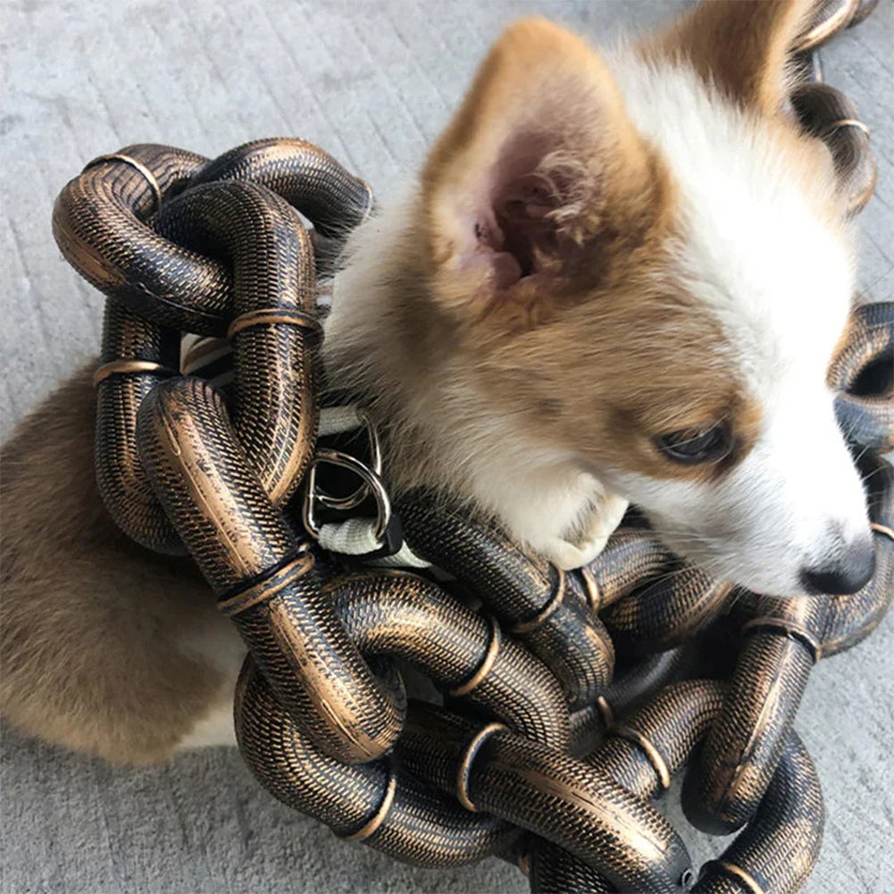 1.5m engraçado plástico simulação corrente cão pet trela petções corda adereços de halloween