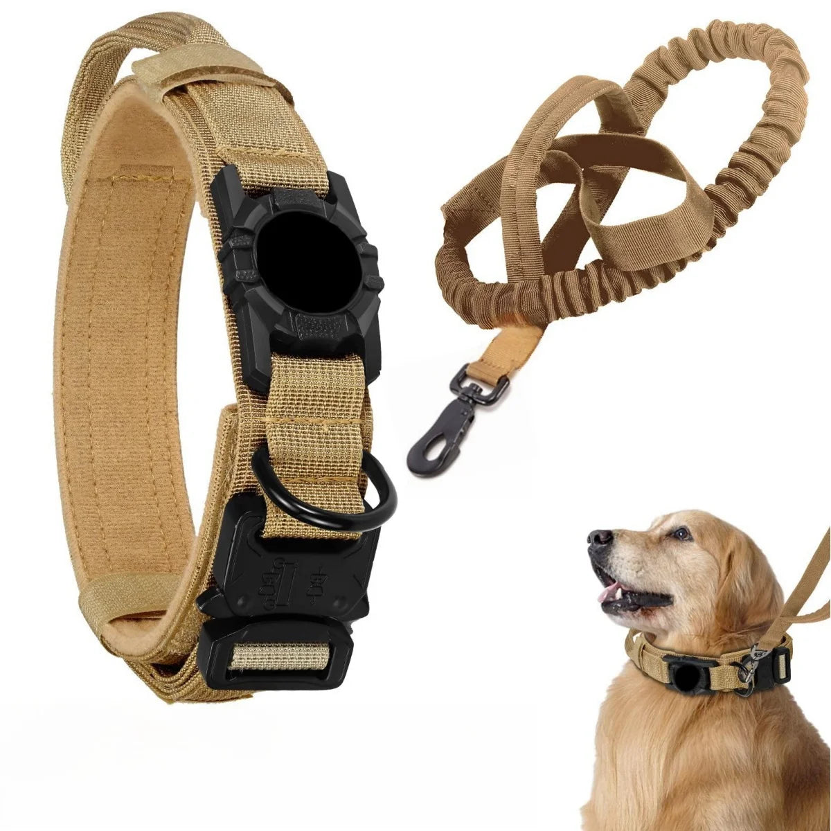 Ajustável Nylon AirTag Suporte para Cães, Fivela de metal, Pet Tactical Collar, Anti Último e Pet Acessórios, Rastreamento seguro