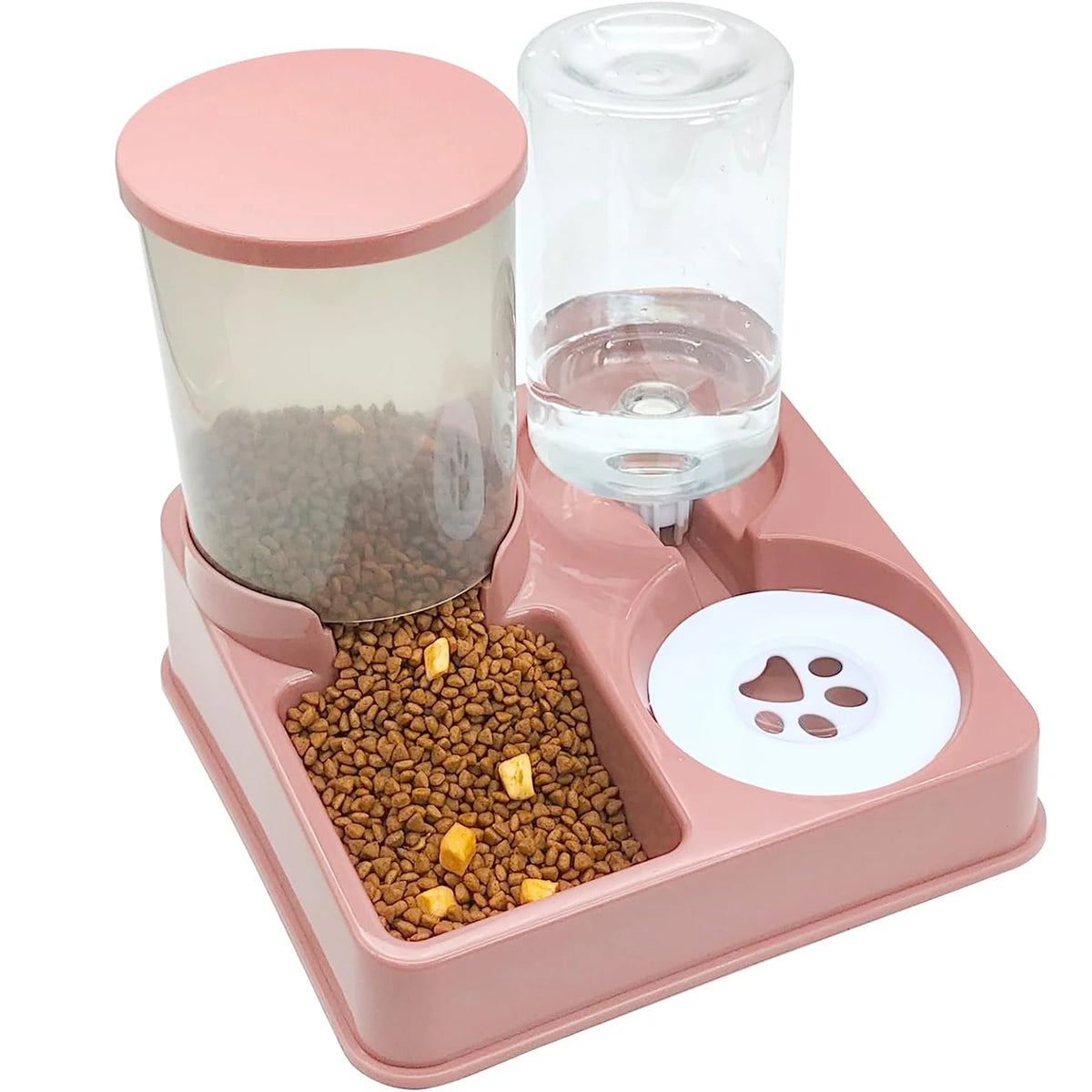 Alimentador automático Cat e Dispenser Set, 2 em 1, Tilted Pet Food e Alimentador de água, Gravity Feeder e Waterer