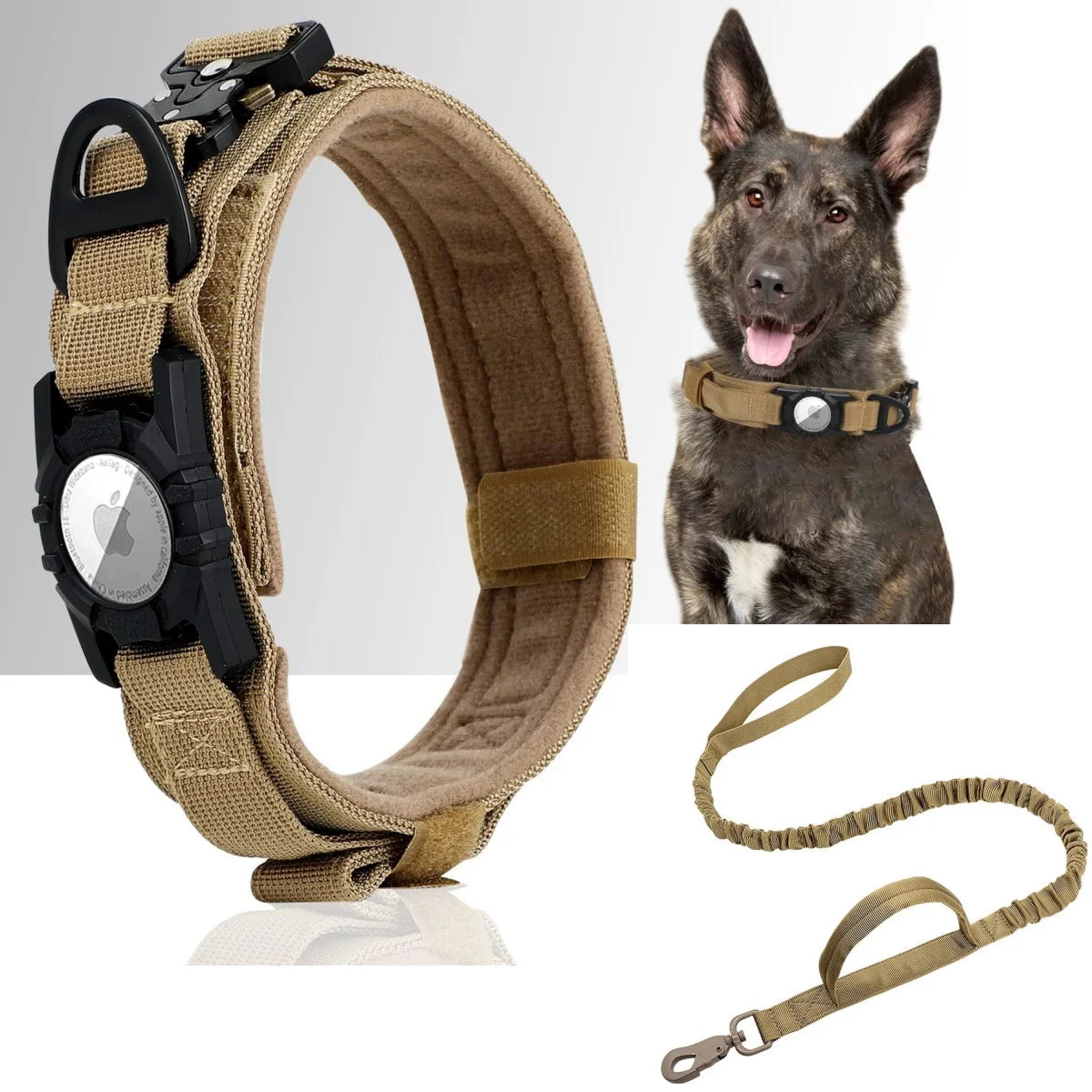 Ajustável Nylon AirTag Suporte para Cães, Fivela de metal, Pet Tactical Collar, Anti Último e Pet Acessórios, Rastreamento seguro