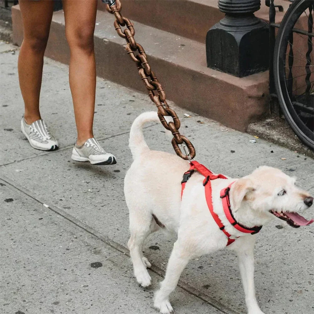 1.5m engraçado plástico simulação corrente cão pet trela petções corda adereços de halloween