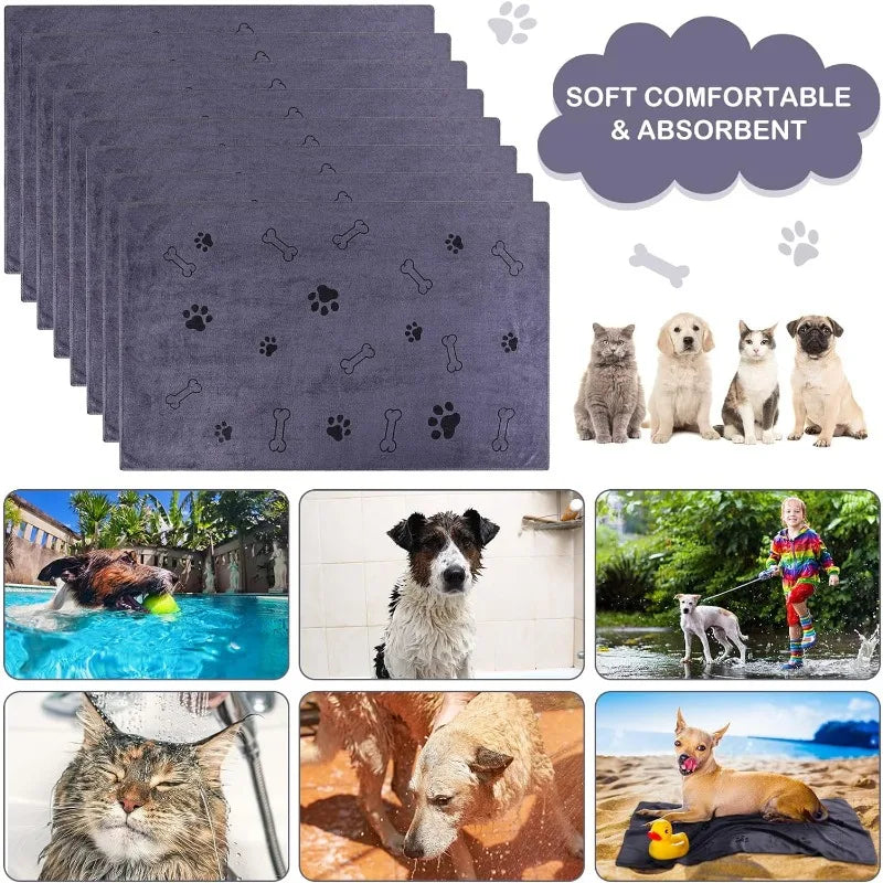 De secagem rápida Microfiber Dog Toalha, Absorvente Pet Bath Produto, fibra, carro limpando pano, Pet fornecimentos, 1Pc