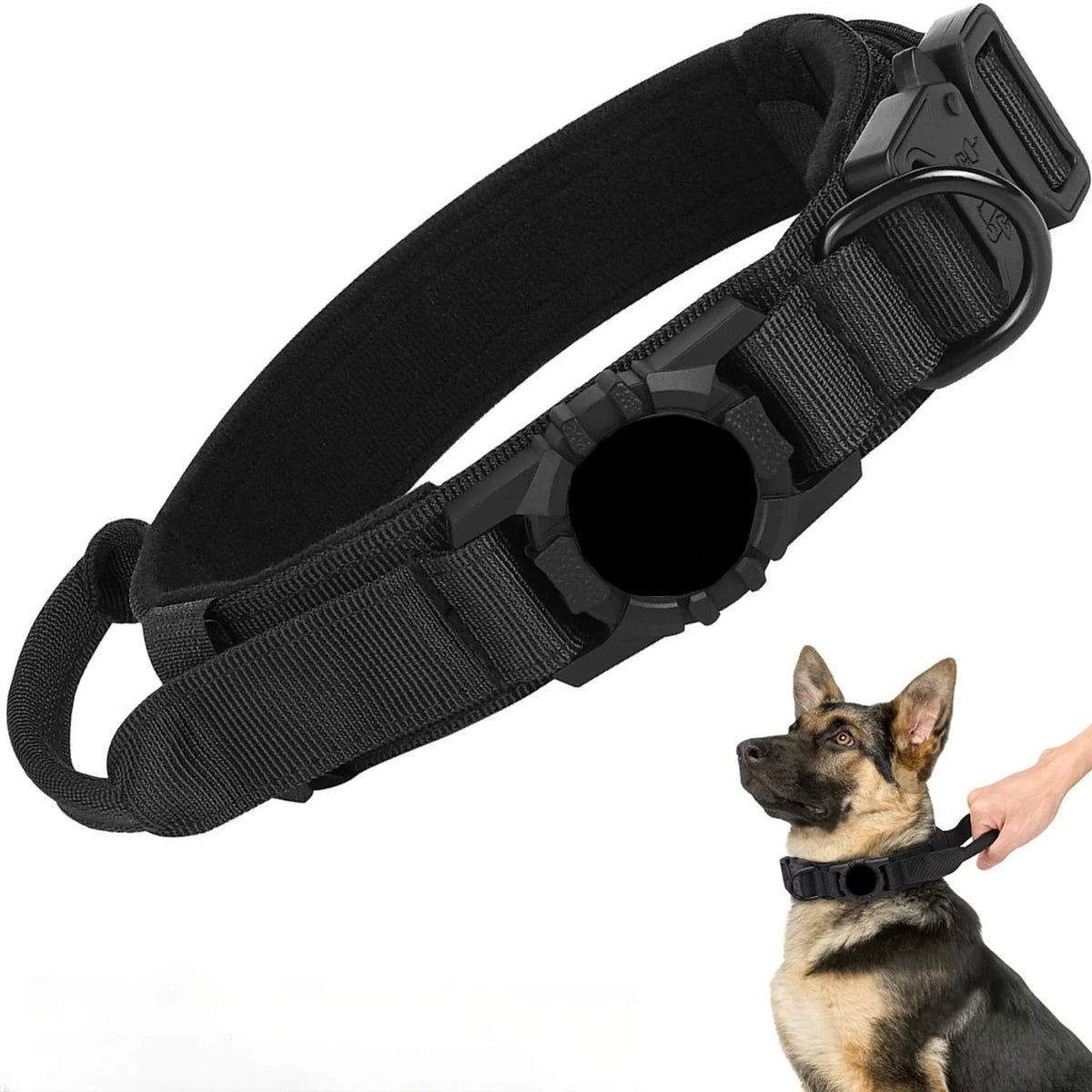 Ajustável Nylon AirTag Suporte para Cães, Fivela de metal, Pet Tactical Collar, Anti Último e Pet Acessórios, Rastreamento seguro