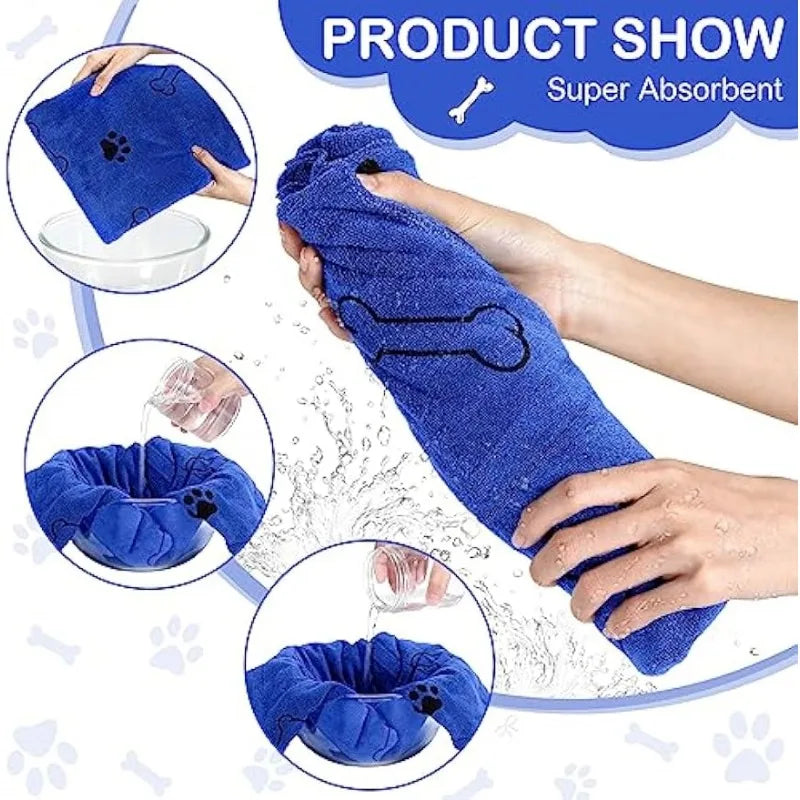 De secagem rápida Microfiber Dog Toalha, Absorvente Pet Bath Produto, fibra, carro limpando pano, Pet fornecimentos, 1Pc