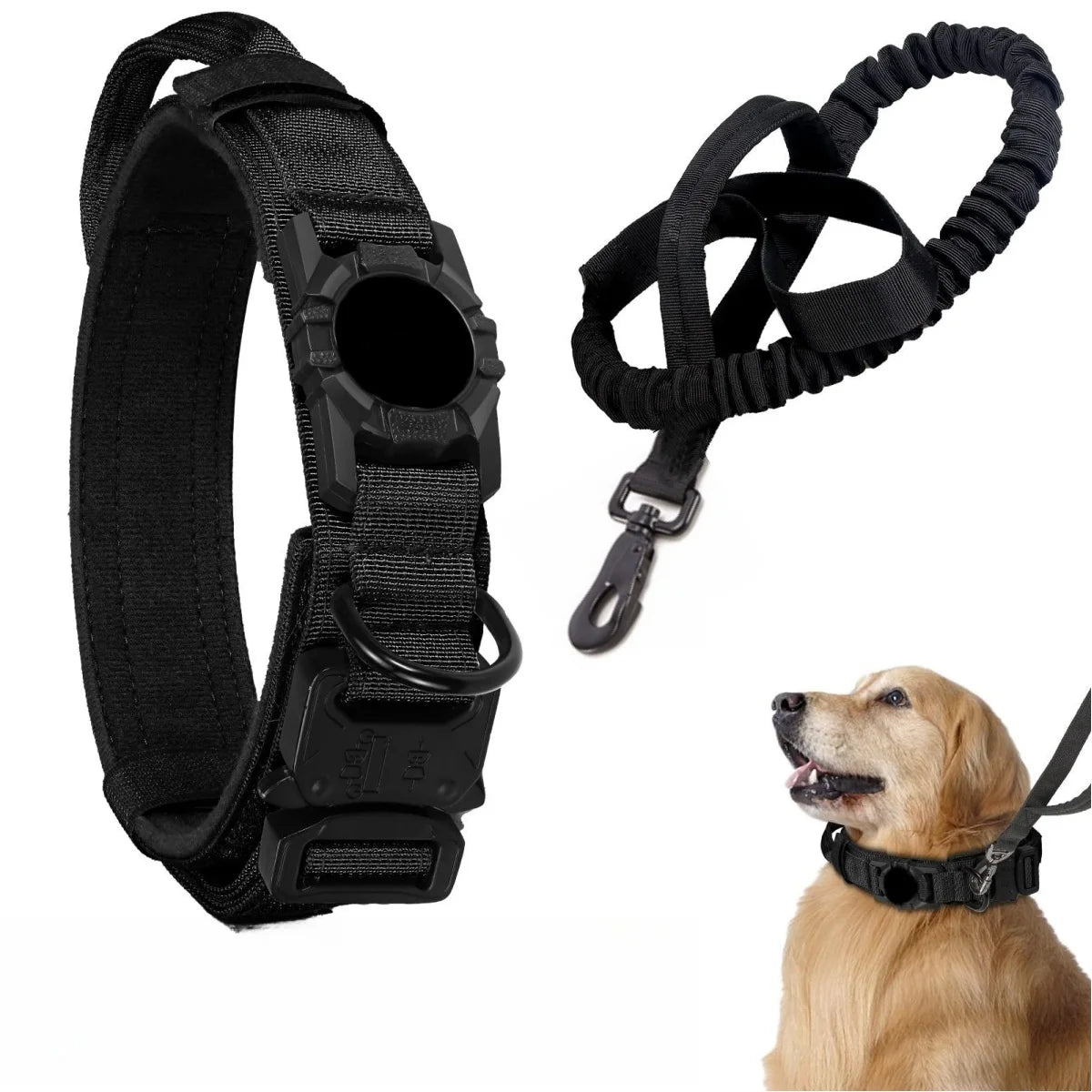 Ajustável Nylon AirTag Suporte para Cães, Fivela de metal, Pet Tactical Collar, Anti Último e Pet Acessórios, Rastreamento seguro