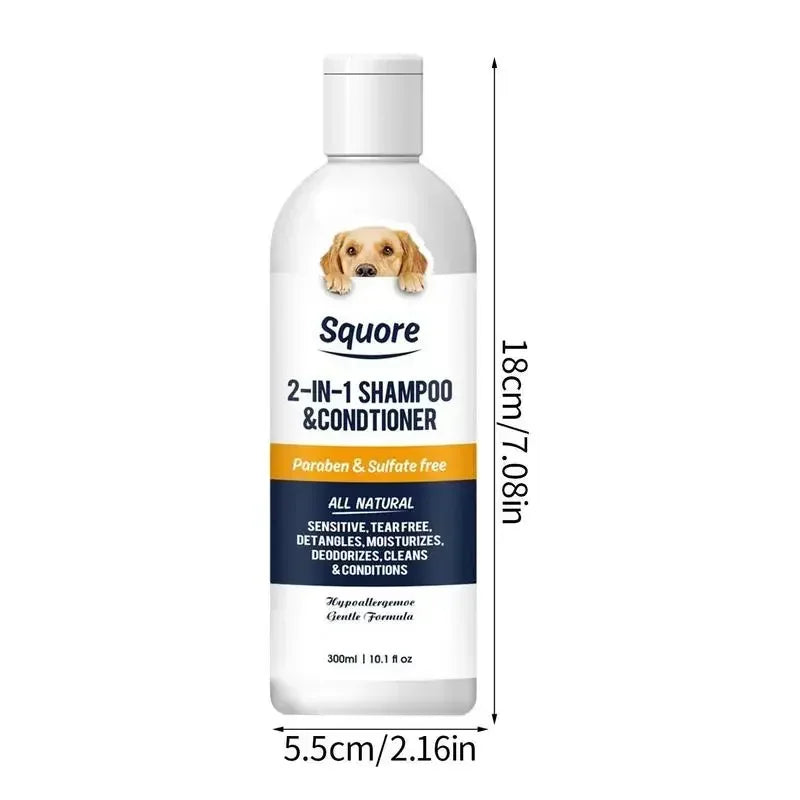 Champô e condicionador do filhote de cachorro 2 em 1 champô hidratando natural champô hidratando do cão para o pH da pele sensível equilibrado